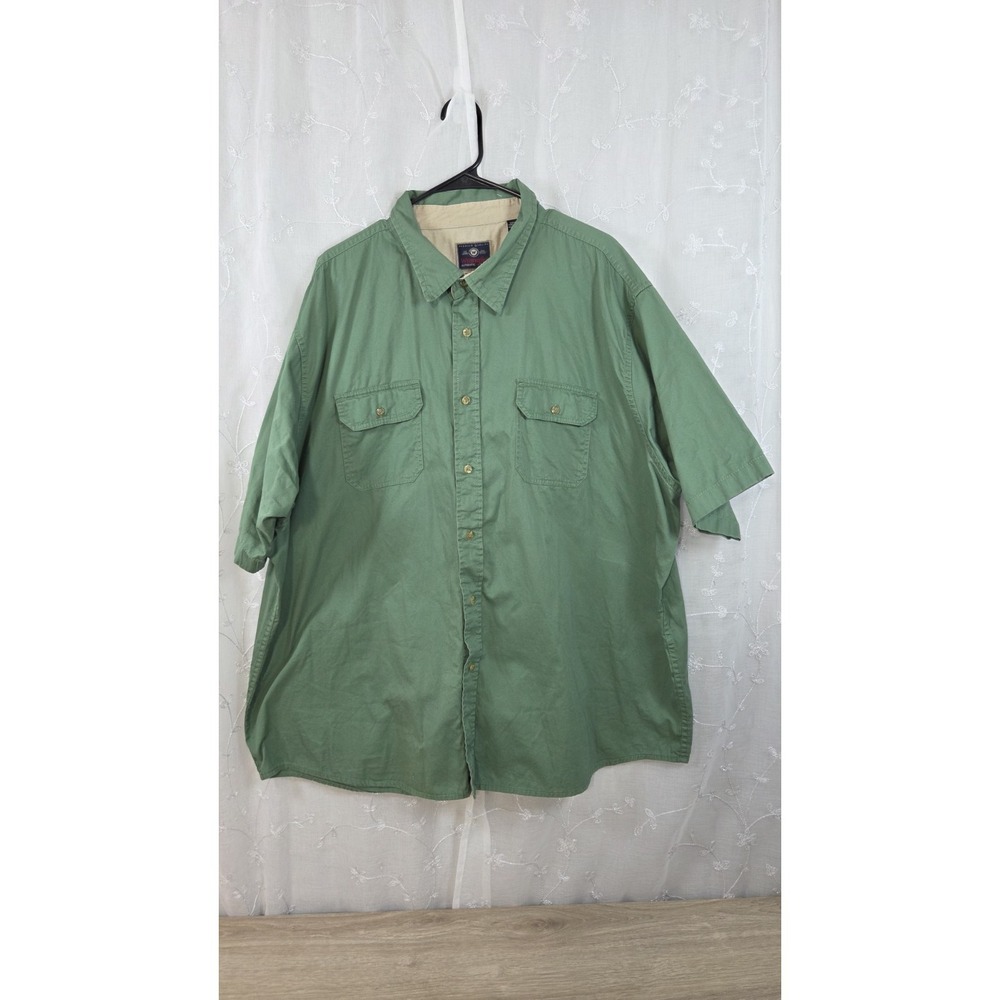 Wrangler Premium Quality Olive Green Button Short‎ Sleeve Shirt Work 3XL